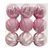 MAURY'S BOX 9 SFERE PER ALBERO DI NATALE DI COLORE ROSA CON DIAMETRO 6 CM