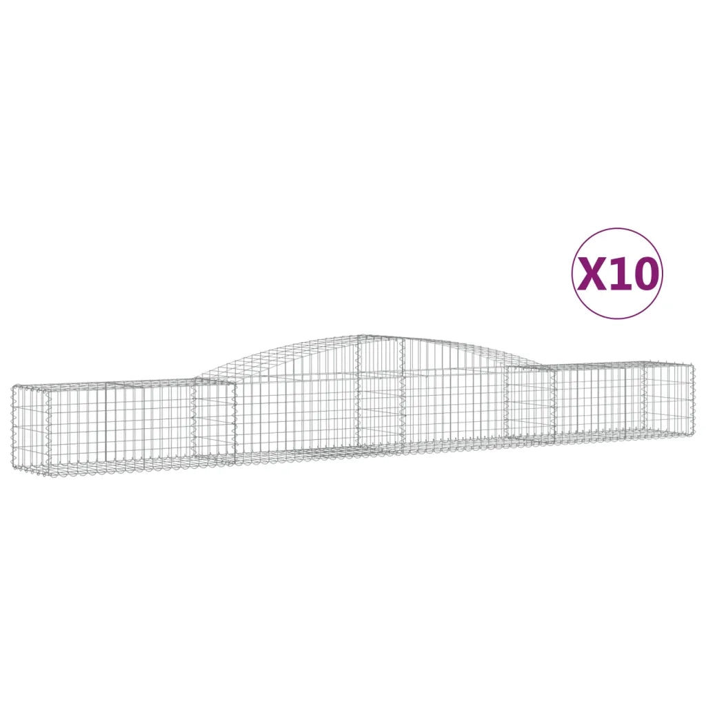 Cesti Gabbioni ad Arco 10 pz 400x50x40/60 cm Ferro Zincato 3146965