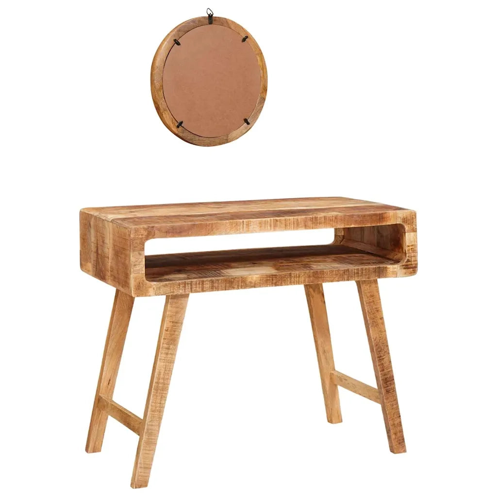 Tavolo da Trucco con specchio-Tavolo da Vanit¨¤ Marrone Legno di mango massello