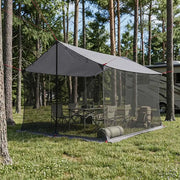 Telo da campeggio con pareti in rete Grigio e arancione 42028565