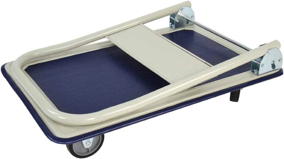 Carrello Portapacchi Portattutto da Trasporto con Manico Pieghevole e Tappetino