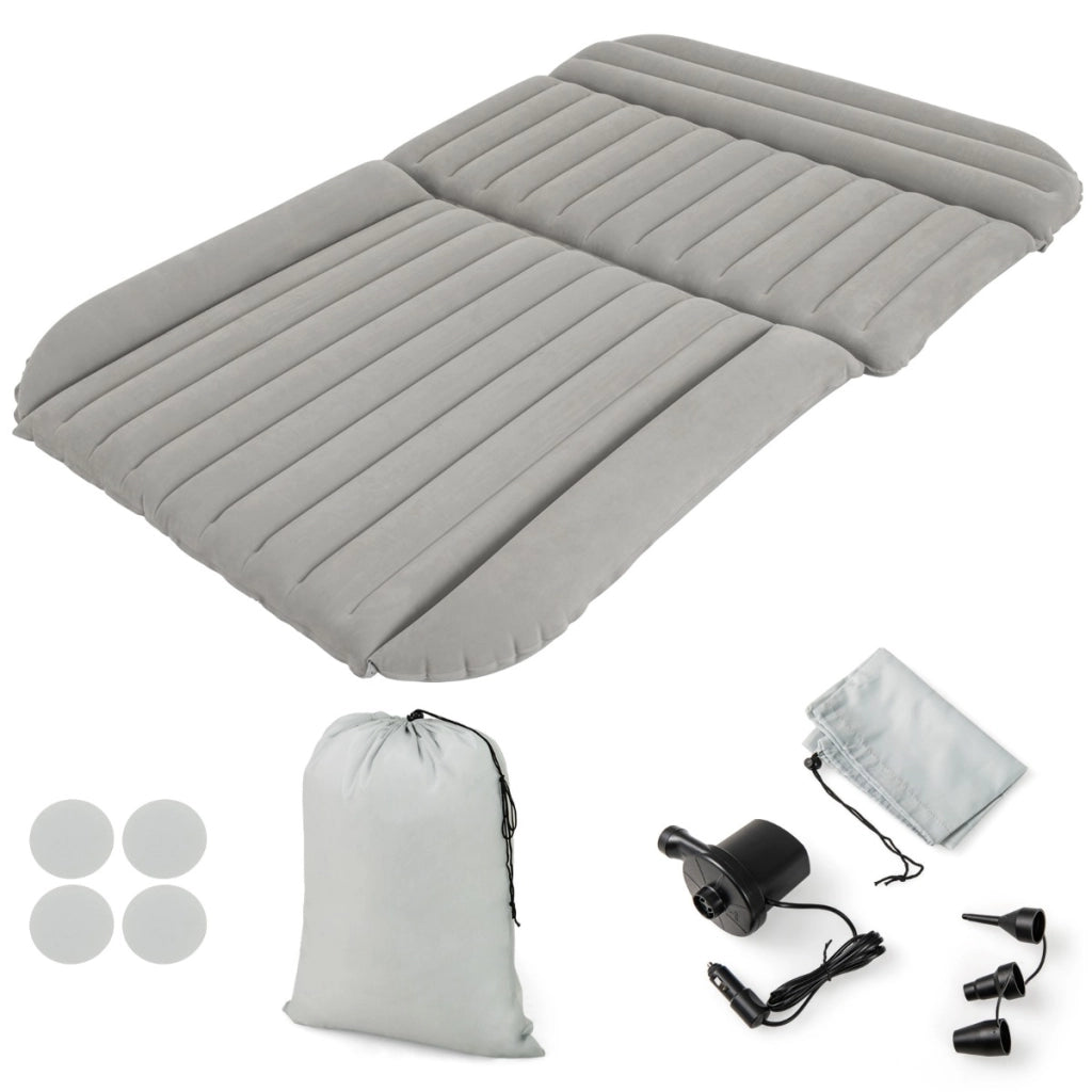 Letto da viaggio spesso rivestimento a doppio lato e borsa da trasporto, Materasso gonfiabile SUV per campeggio Grigio-Accessori per veicoli