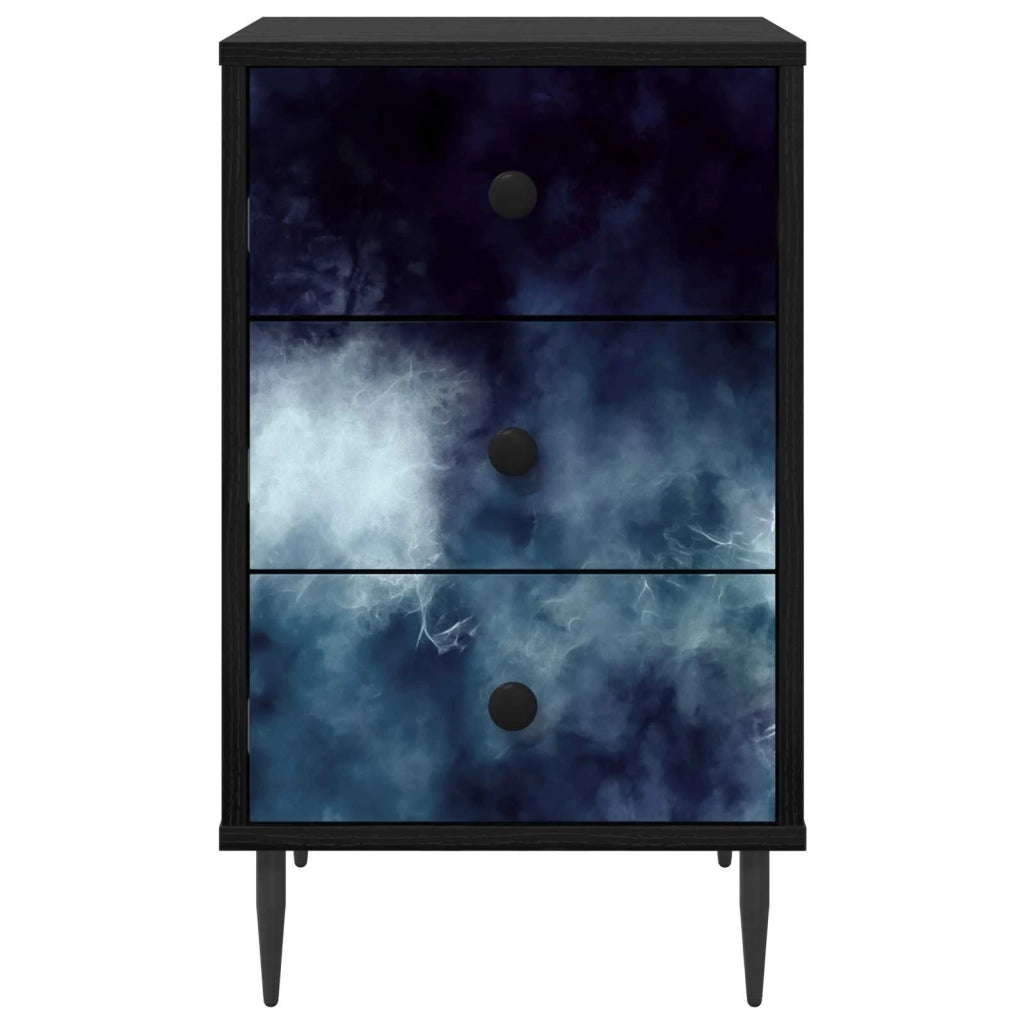 Armadio da Notte RAALTE 2 pz Rovere Nero 36 x 33 x 61 cm 8007316