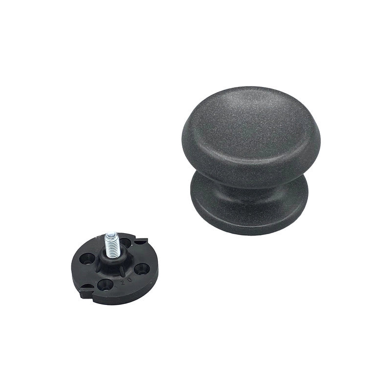 Pomolo fisso per porta SAGUATTI 866/80YAB in alluminio grigio opaco