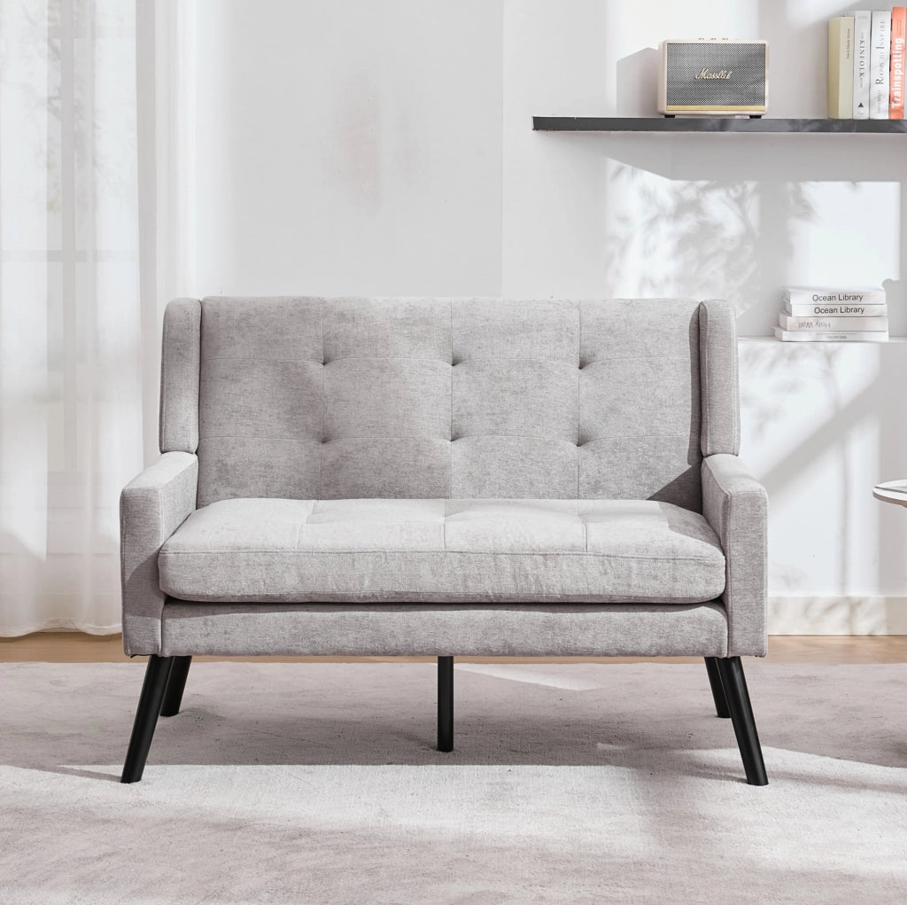 PANCA 2 posti 108,51x66,33x30,22 cm Grigio chiaro in tessuto
