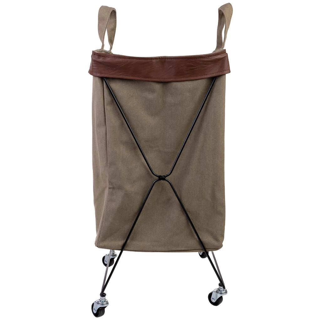 Cesto per la biancheria in metallo e tessuto 41x32x58h cm
