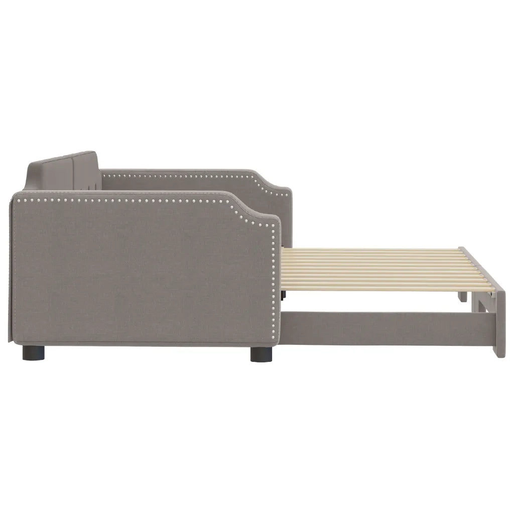 Divano Letto con Letto Estraibile Tortora 100x200 cm in Tessuto