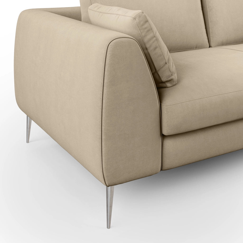 Plano Divano moderno in microfibra tecnica smacchiabile T11 176 cm tortora
