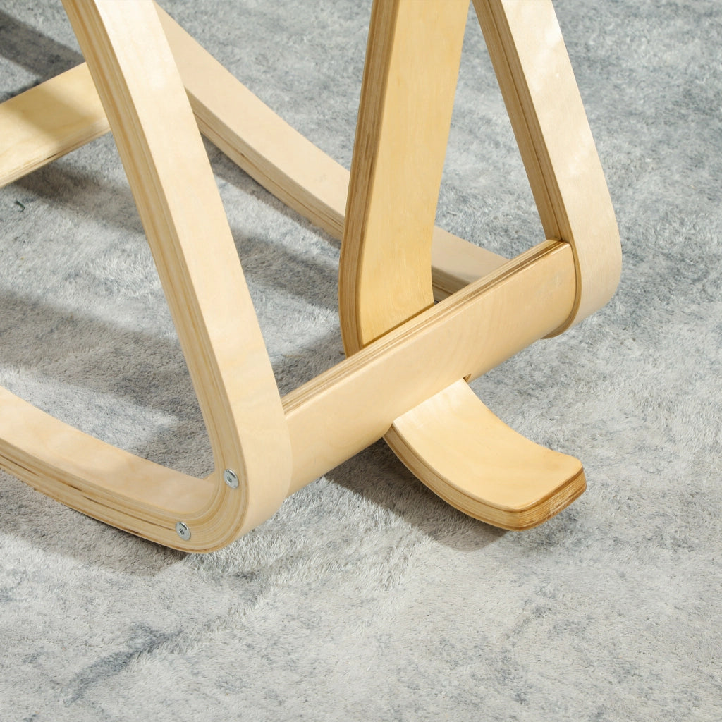 Sedia Ergonomica Inginocchiatoio con Schienale 51x84x93 cm in Legno di Betulla e Cuscini Blu