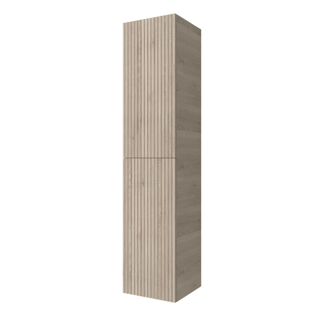 Colonna bagno sospesa 160cm in cappuccino cannettato a 2 ante Nara