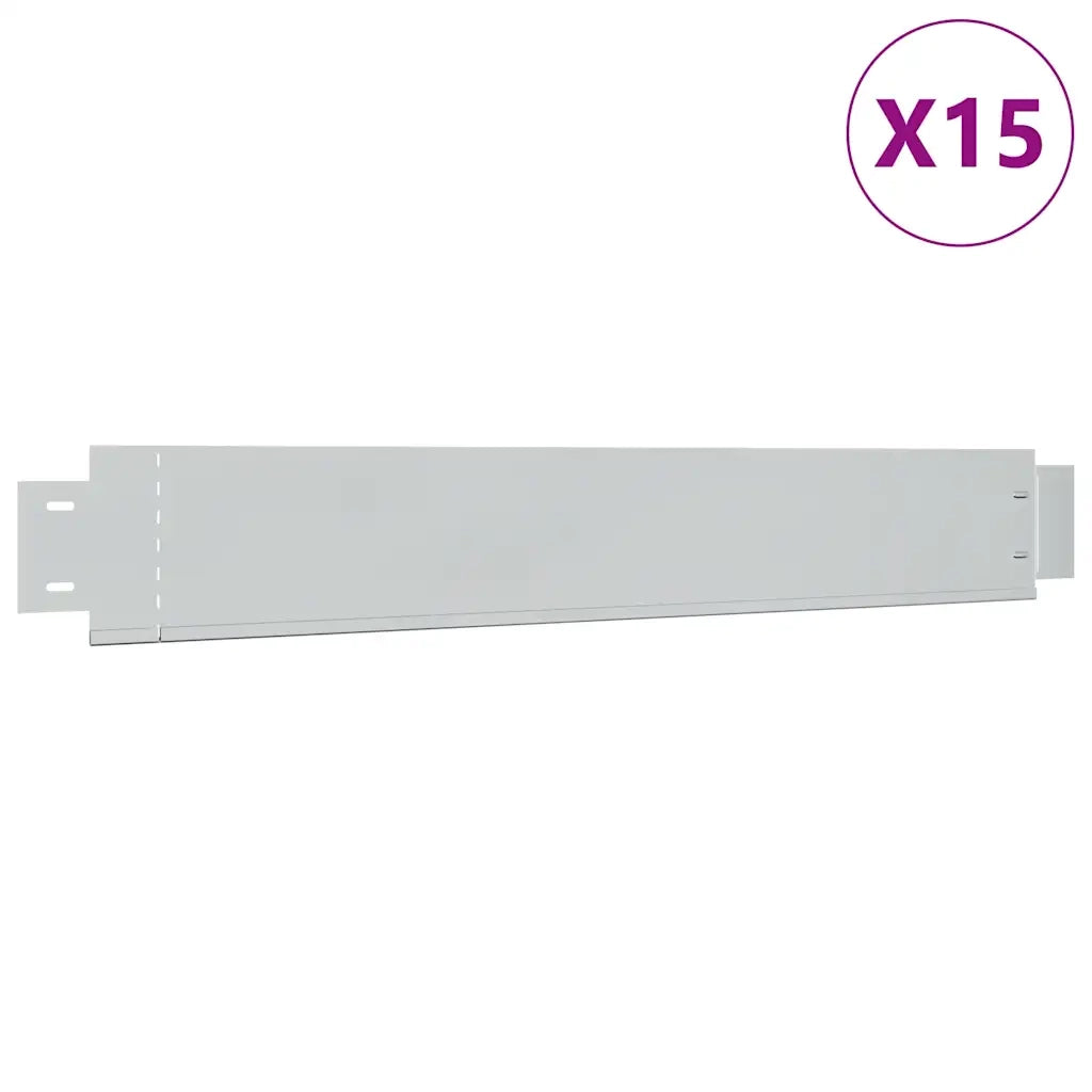 Set 15 pz Bordo prato flessibile in acciaio galvanizzato 100 x 14 cm 271783