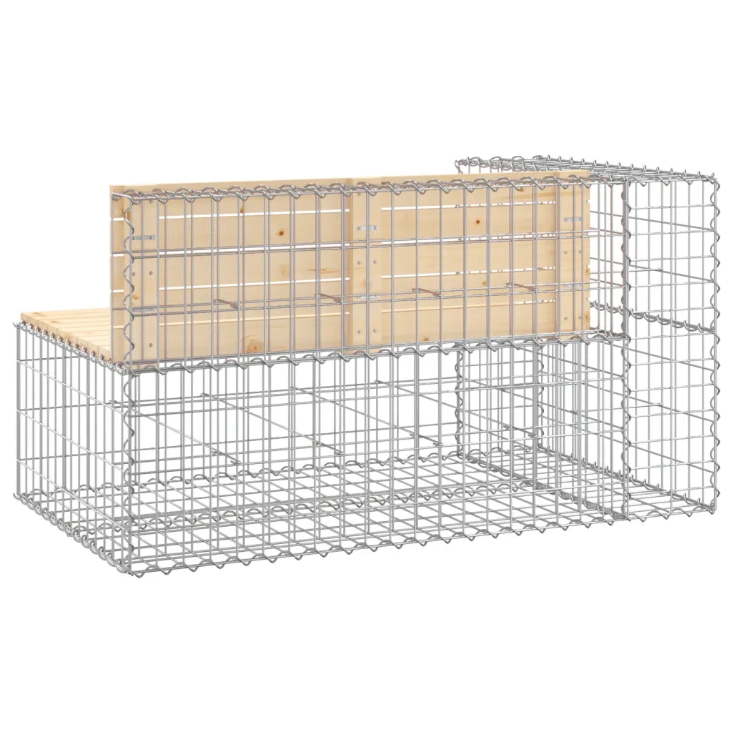 Panca Giardino Design Gabbione 122x71x65,5 cm Massello di Pino 834383