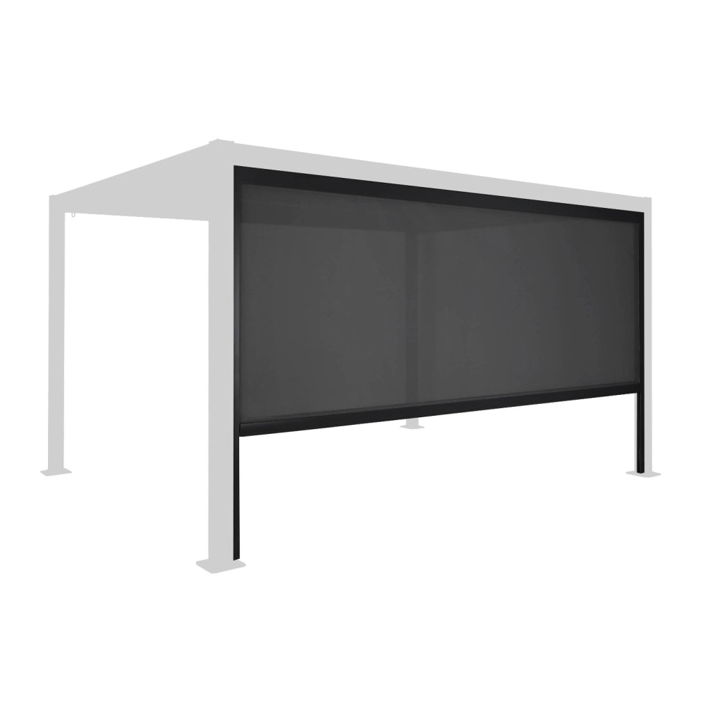 tenda laterale avvolgibile alluminio e textilene per pergola, 4m,