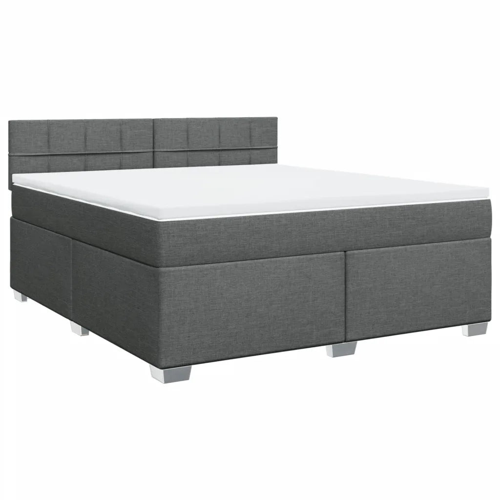 Giroletto a Molle con Materasso Grigio Scuro 180x200 cm Tessuto