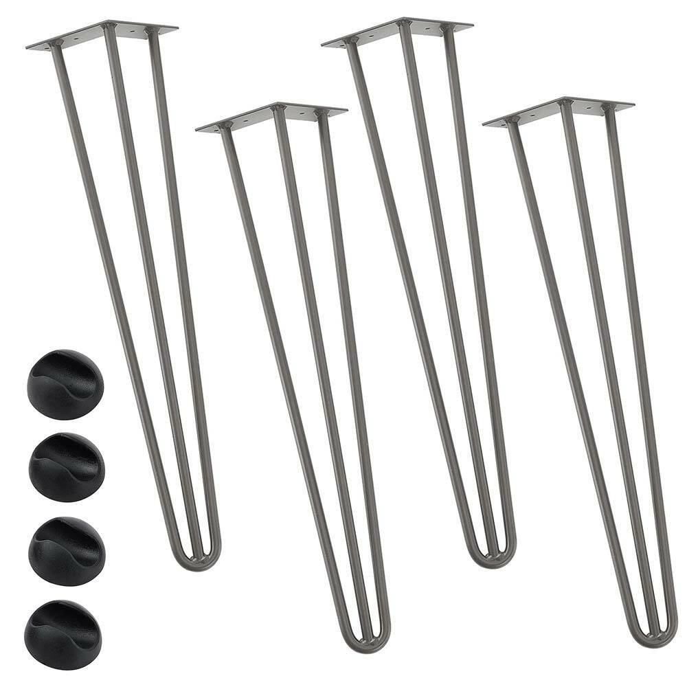 Set 4 Gambe Piedi Tavolo Pranzo Scrivania 71cm Metallo Design Moderno Grigio
