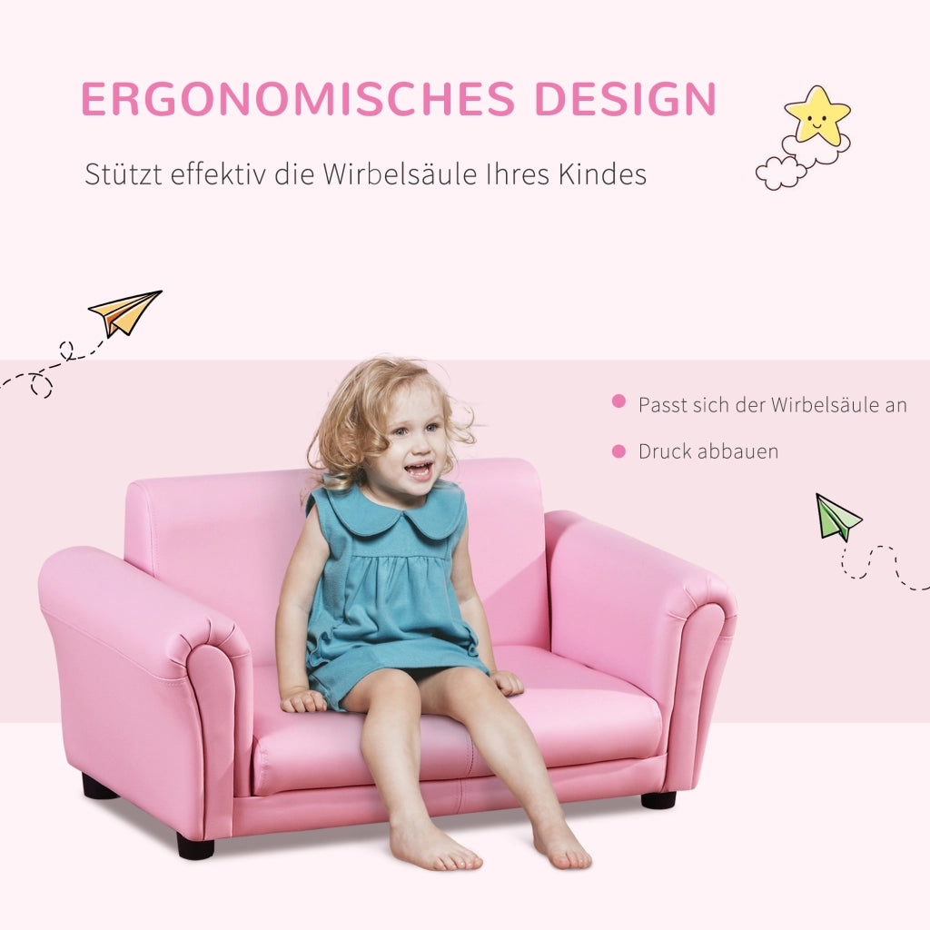 Poltrona per bambini con pouf ¨C zephmum ¨C rosa 83x42x41 cm