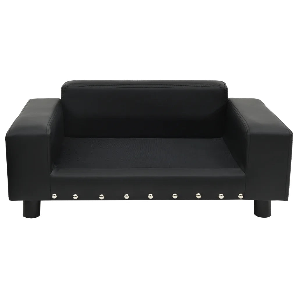 Divano per Cani-Sofa per animali domestici-Divanetto Nero 81x43x31 cm in Peluche e Similpelle