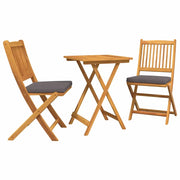 Set Bistro da Giardino 3 pz | Set Salotto da Giardino Marrone Legno di Acacia Massello