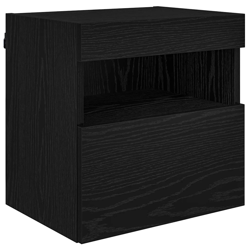 Unità a muro per TV con LED 5 pcs Rovere Nero 40,5 x 30 x 90 cm 3402982