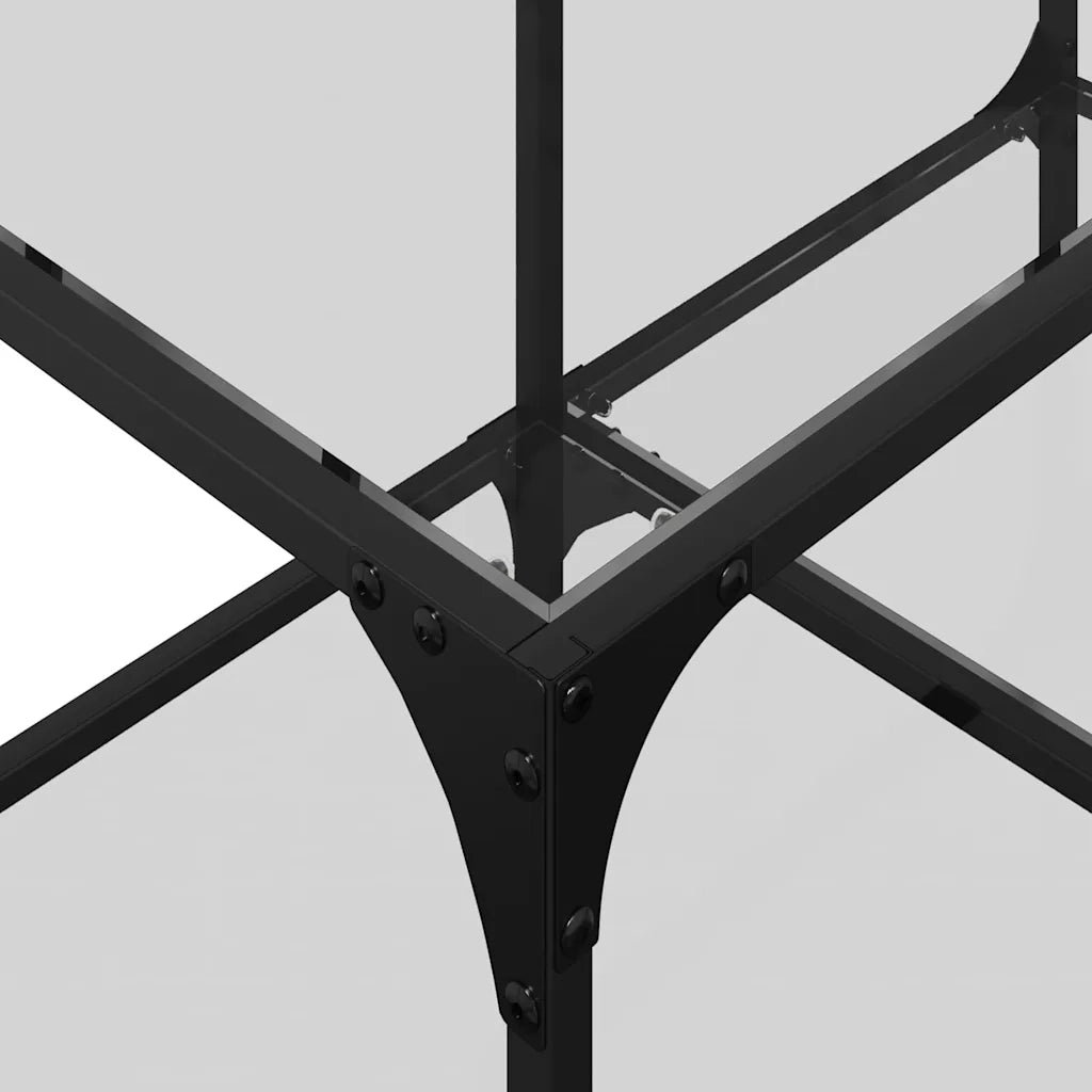 2 pz Tavolini da salotto | Tavolino da caff¨¨ | Tavolino da Soggiorno con Piano Vetro Trasparente 78,5x40x40 cm Acciaio