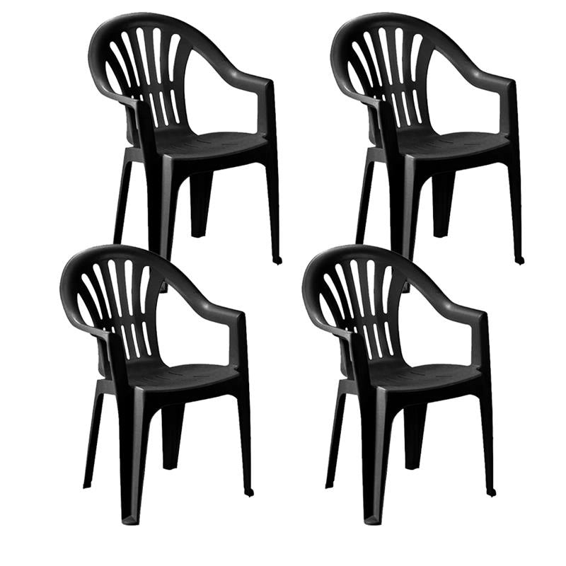 SEDIA KONA LINEA CLASSICA SET 4 SEDIE IMPILABILI SCHIENALE BASSO IN POLIPOPILENE DA ESTERNO COLORE ANTRACITE 55X53.5X82 CM