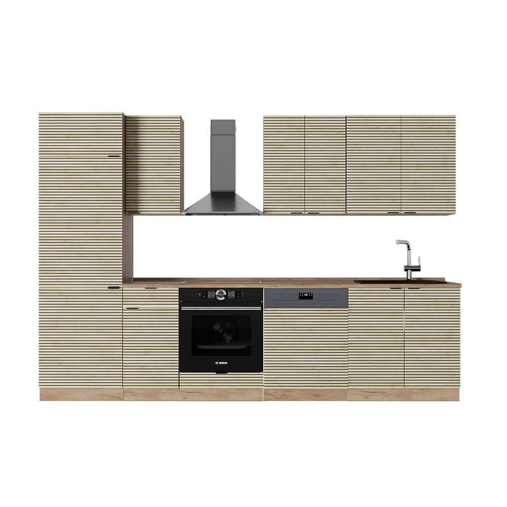 Cucina componibile Fame-Line Pannello in quercia/Rovere dorato 300 cm, PL Rovere Vicco