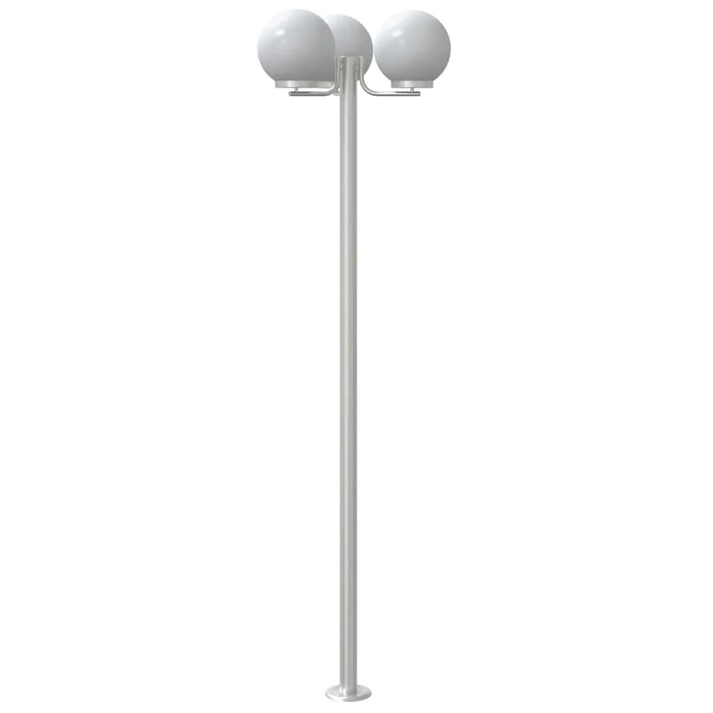 Set di 2 lampade da terra per esterni 16 x 16 x 215 cm illuminazione versatile per giardino finitura lucida in acciaio inox argento 02_0056638