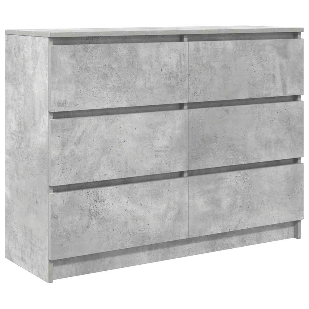 Credenza-Buffet-Armadio da cucina Grigio Cemento 100x35x76 cm in Legno Multistrato