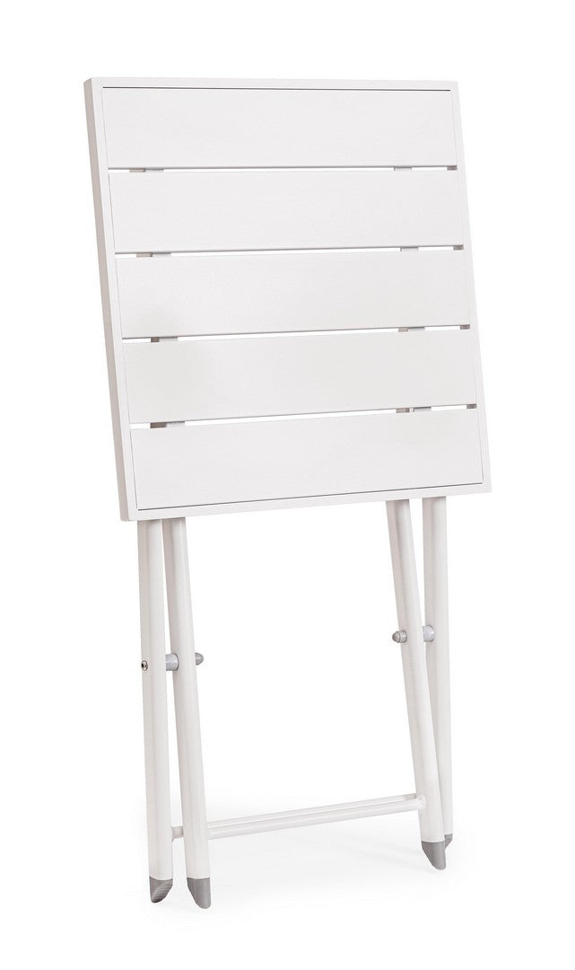 Tavolino da Salotto 44x43x36 cm in Alluminio Taylor Bianco