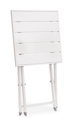 Tavolino da Salotto 44x43x36 cm in Alluminio Taylor Bianco