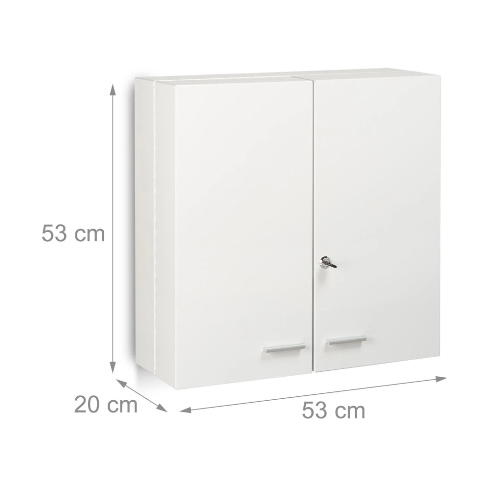 Armadietto per medicinali sicuro moderno da bagno 11 scomparti 120 x 60 x 30 cm in metallo bianco 13_0003549