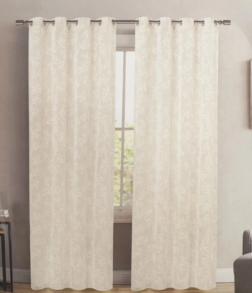 Tende Casa Finestre Porte Interno Coppia 2pz Tessuto Semitrasparente Elegante Moderna 140x280 Cm Beige
