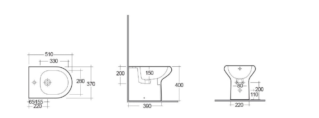Sanitari filo muro Compact Rak Ceramics: WC, Bidet, Copriwater Bianco