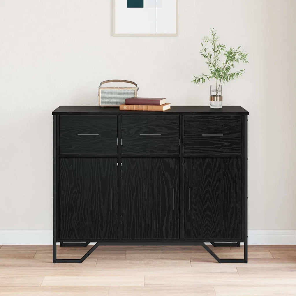Credenza con cassetto Rovere Nero 97 x 32,5 x 74,5 cm 868778