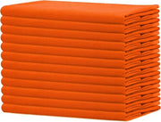 Serviette in cotone 100%, grande extra, 45 x 45 cm, arancione, tessuto pesante per uso quotidiano, con angoli di allacciatura, 12 pezzi
