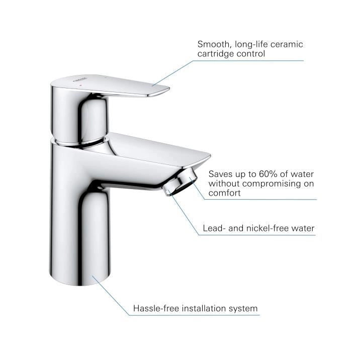 Rubinetto da bagno - GROHE Start Edge - 23898001- Taglia S - Senza piletta - Cromo