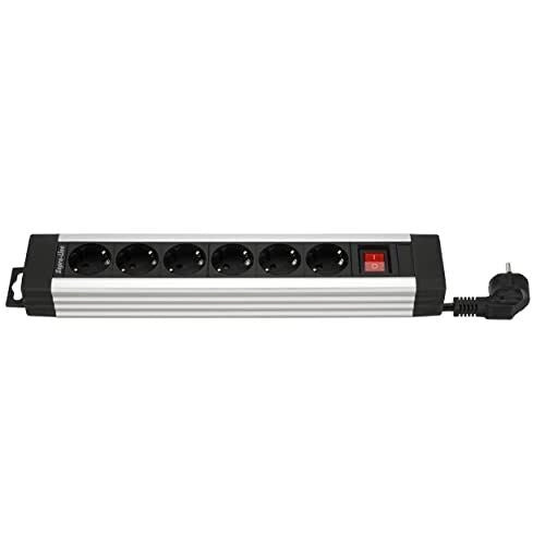 Rev Presa Multipla 6 Ingressi 2.4mt Supraline con Interruttore Argento