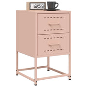 Comodini 2 pz-Set di 2 Tavolino da notte Rosa 36x39x60,5 cm in Acciaio 541472