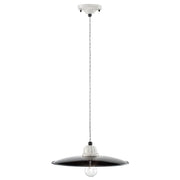 Lampadario Vintage B&W Metallo Smaltato Nero E Bianco 1 Luce E27 35Cm
