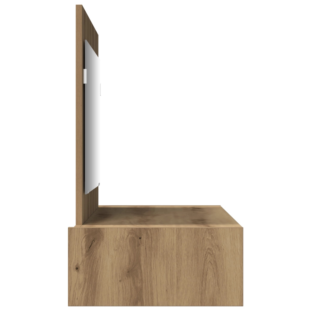 Tavolo da Toeletta Appeso al Muro Rovere Artigianale 100x40x70 cm
