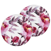 Set di 2 cuscini da giardino in poliestere bianco e rosa con motivo floreale 40 cm Rotondi Moderno per esterni Resistente all'acqua