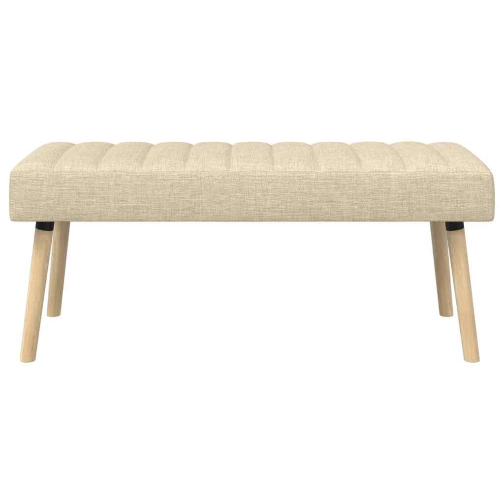 Panchina trapuntata a canale Crema 110 x 40 x 46 cm Tessuto 42038494