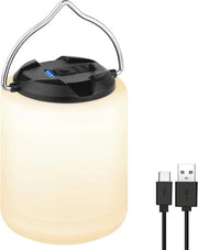 Lanterna LED Camping 200LM - 4 Modi di Illuminazione - Impermeabile - Lampada Portatile per Emergenza, Escursioni e Kit di Sopravvivenza - Nero