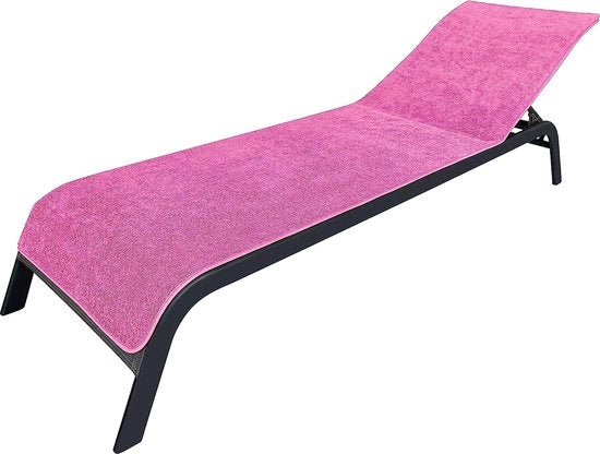 Hoes di protezione premium per sedile esterno, 100% cotone, Oeko-Tex 100, copri asciugamano per lettini, lettino (75 x 200 cm, fucsia)