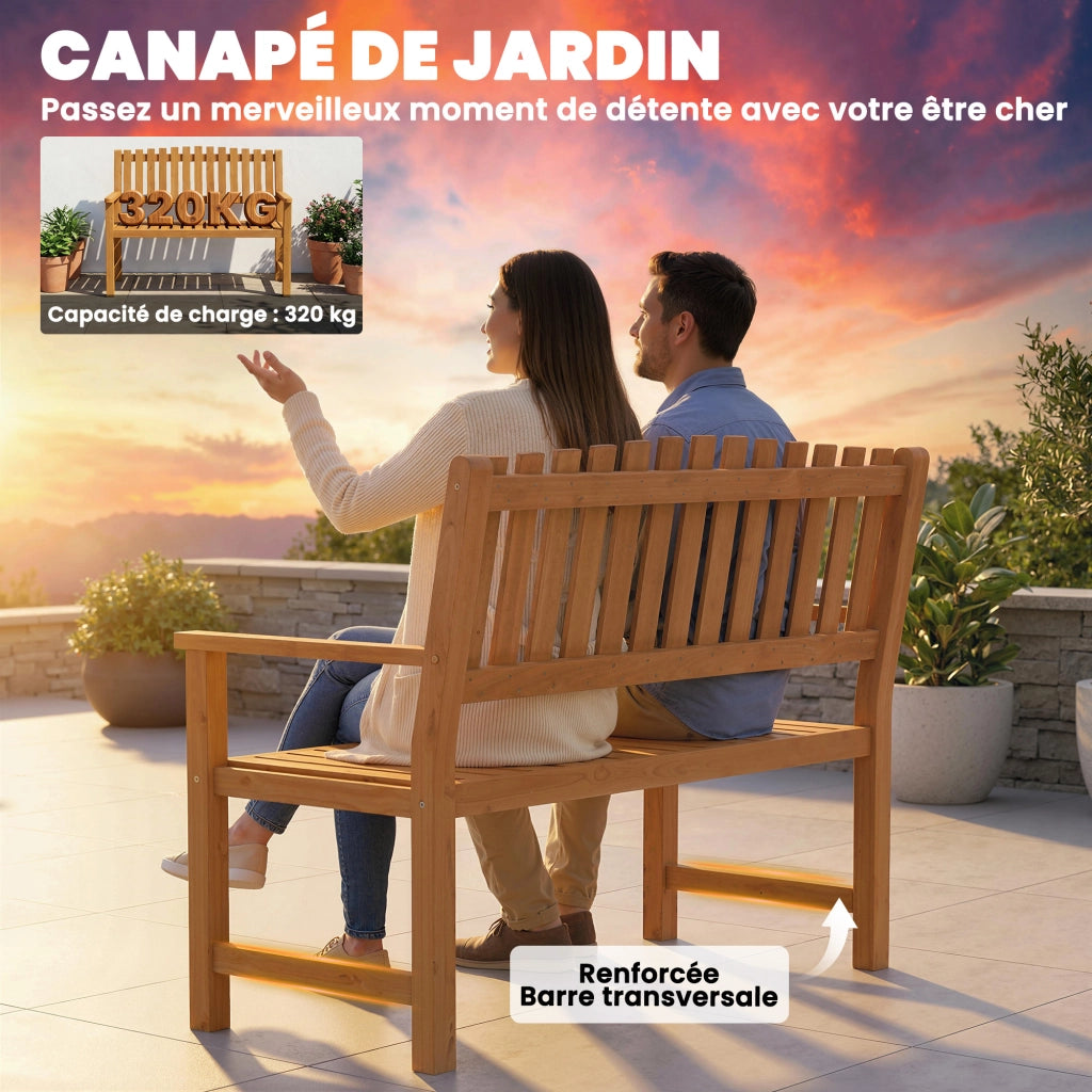 Panchina da Giardino 2 Posti ¨C zephmum ¨C Legno di Acacia 112x64x92 cm