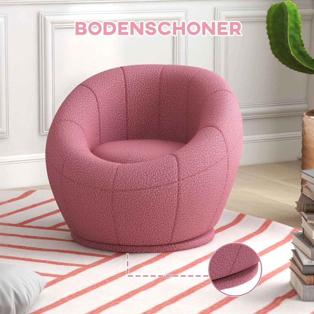 Poltrona per bambini ¨C zephmum ¨C in tessuto peluche, rosa, 60x56x48 cm