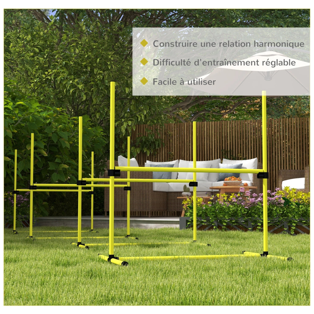 Set 4 ostacoli agility per cani con sistema di fissaggio e sacco ¨C zephmum ¨C nero
