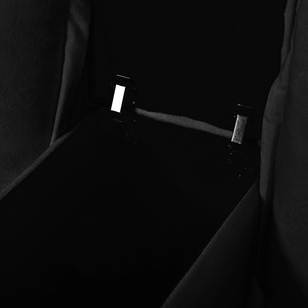 Divano modulare a U con portabicchieri, vano contenitore, porte USB e 2 pouf in ciniglia nera 362 × 151 × 90 cm