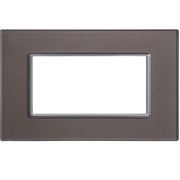 Trade Shop - Placca Cristal 3m 4m 6m Bronzo Effetto Vetro Compatibile Con Bticino Axolute -  -4 Fori     -