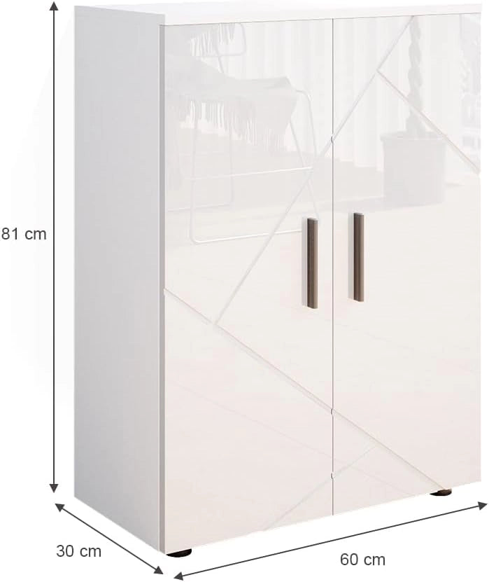 Mobiletto bagno Irma, Bianco lucido, 60 x 81 cm, per la conservazione in bagno e abbinabile alla serie Irma